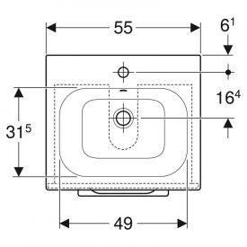 Тумба і раковина Selnova Square 55 Slim Rim