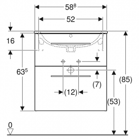 Тумба і раковина Selnova Square 60 Slim Rim