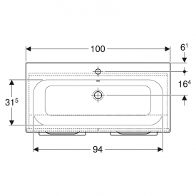 Тумба і раковина Selnova Square 100 Slim Rim