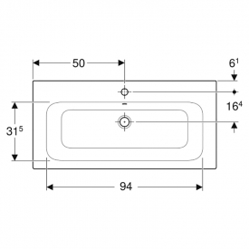 Раковина Selnova Square 100 Slim Rim