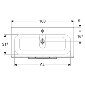 Тумба і раковина Selnova Square 100 Slim Rim