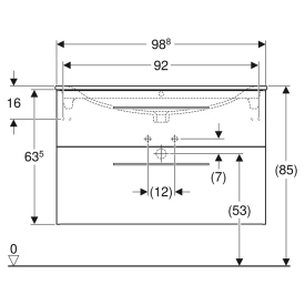 Тумба і раковина Selnova Square 100 Slim Rim