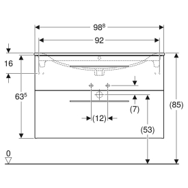 Тумба и раковина Selnova Square 100 Slim Rim