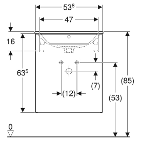 Тумба и раковина Selnova Square 55 Slim Rim