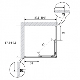 Душова штора Prime Black 90x90