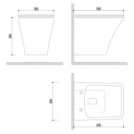 Чаша унитаза Dessin Rimless с сиденьем Slim