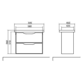 Шкафчик Венеция 60 и раковина Frame 60