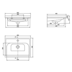 Тумба Венеция и раковина Frame 60