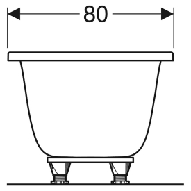 Ванна Tawa 180x80 Slim Rim з ніжками