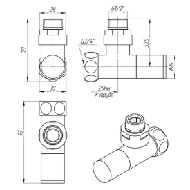 Кран под ТЭН 1/2"-3/4"