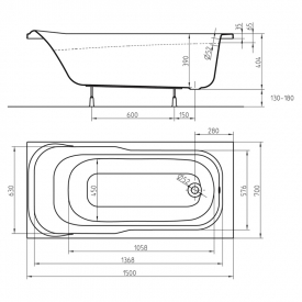 Ванна Sensa 150x70