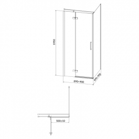 Душевая штора Jota 90x90 L