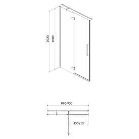 Душові двері Crea 90 L