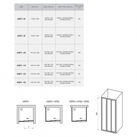 Душевая дверь ASDP 3-90 Transparent+белый