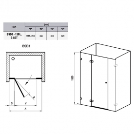 Душевая дверь BSD 3-120 L Transparent