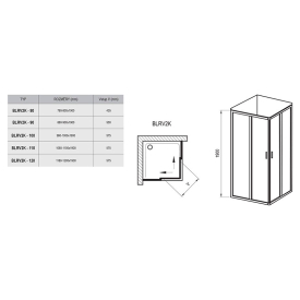 Душова штора BLRV 2-80 Transparent