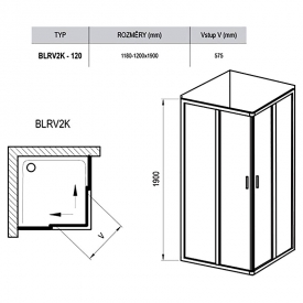 Душова штора BLRV2K-120 Transparent + сатиновий