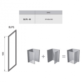 Душова стінка BLPS-90 Transparent + білий
