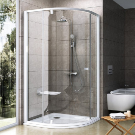 Душова штора PSKK 3-100 Transparent+білий