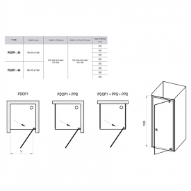 Душові двері PDOP 1-80