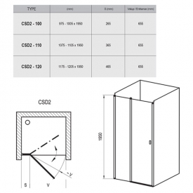 Душові двері CSD 2-120