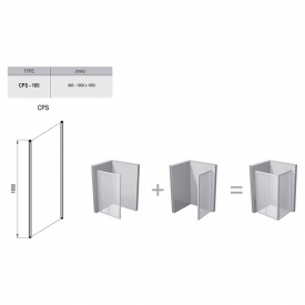 Душевая стенка CPS-100 Transparent+сатиновый