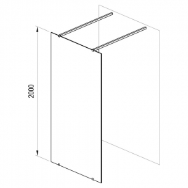 Душова стінка Walk-In Free 160 Transparent+алюміній