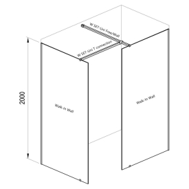 Душова стінка Walk-In Wall 70 Transparent+алюміній