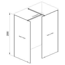 Душова стінка Walk-In Wall 80 Transparent+алюміній