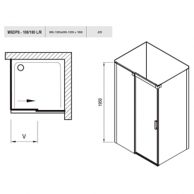 Душова кабіна MSDPS 100/100 L Transparent