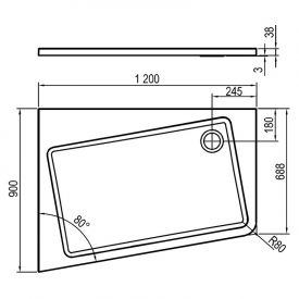 Піддон Asymetric Pro 10 ° 120x90 L