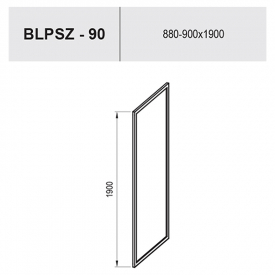 Душова стінка BLPSZ-90 Transparent+алюміній