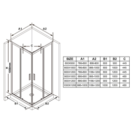 Душова штора BLSRV2K-80 Transparent