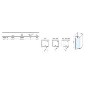 Душевые двери NDOP 1-80 Transparent+белый