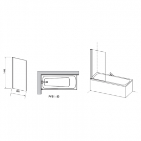 Штора для ванны PVS 1-80
