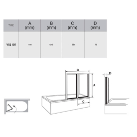 Шторка для ванны VS 2 105