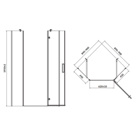 Душевая штора Jota 90x90 L