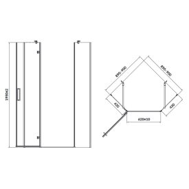 Душова штора Jota 90x90 L