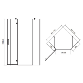 Душова штора Jota 90x90 L