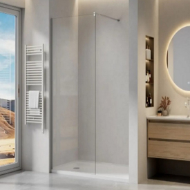 Душова стінка Walk-in 100 Transparent+алюміній