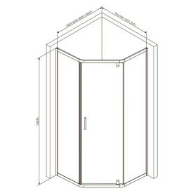 Душова штора Gem 5-corner Pivot 90x90