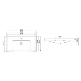 Раковина Porto D 95