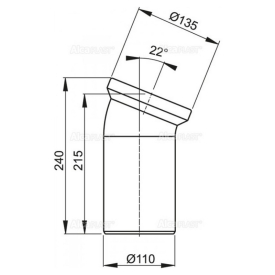 Отвод 22° для унитаза