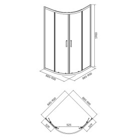 Душова штора Brasco 90x90