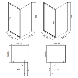 Душова штора Brasco 90x90