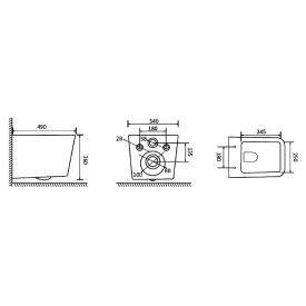 Інсталяція Aqua Line 2359510056 + чаша унітаза Borneo Rimless B0049RQS + кнопка Edge 2307510357