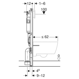 Інсталяція Duofix 2 в 1 з кнопкою Delta 01 458.133.21.3 + чаша унітаза Borneo Rimless B0049RQS