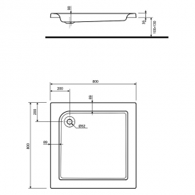 Піддон Standard Plus 80x80 квадратний