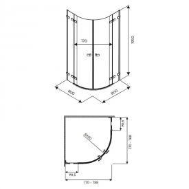 Душова штора Next 80x80