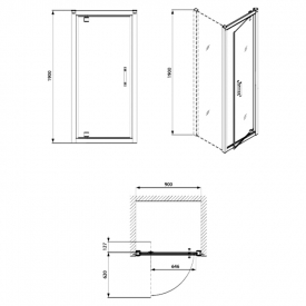 Двері душові Geo 6 90 bifold